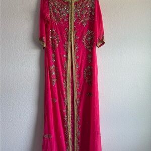 Pink Moroccan Embellished Caftan